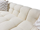 fabric texture close shot of Lili Ivory Boucle RAF sectional