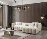 detail view of Lili Ivory Boucle RAF sectional fabric