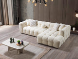 room view with Lili Ivory Boucle RAF Sectional sofa