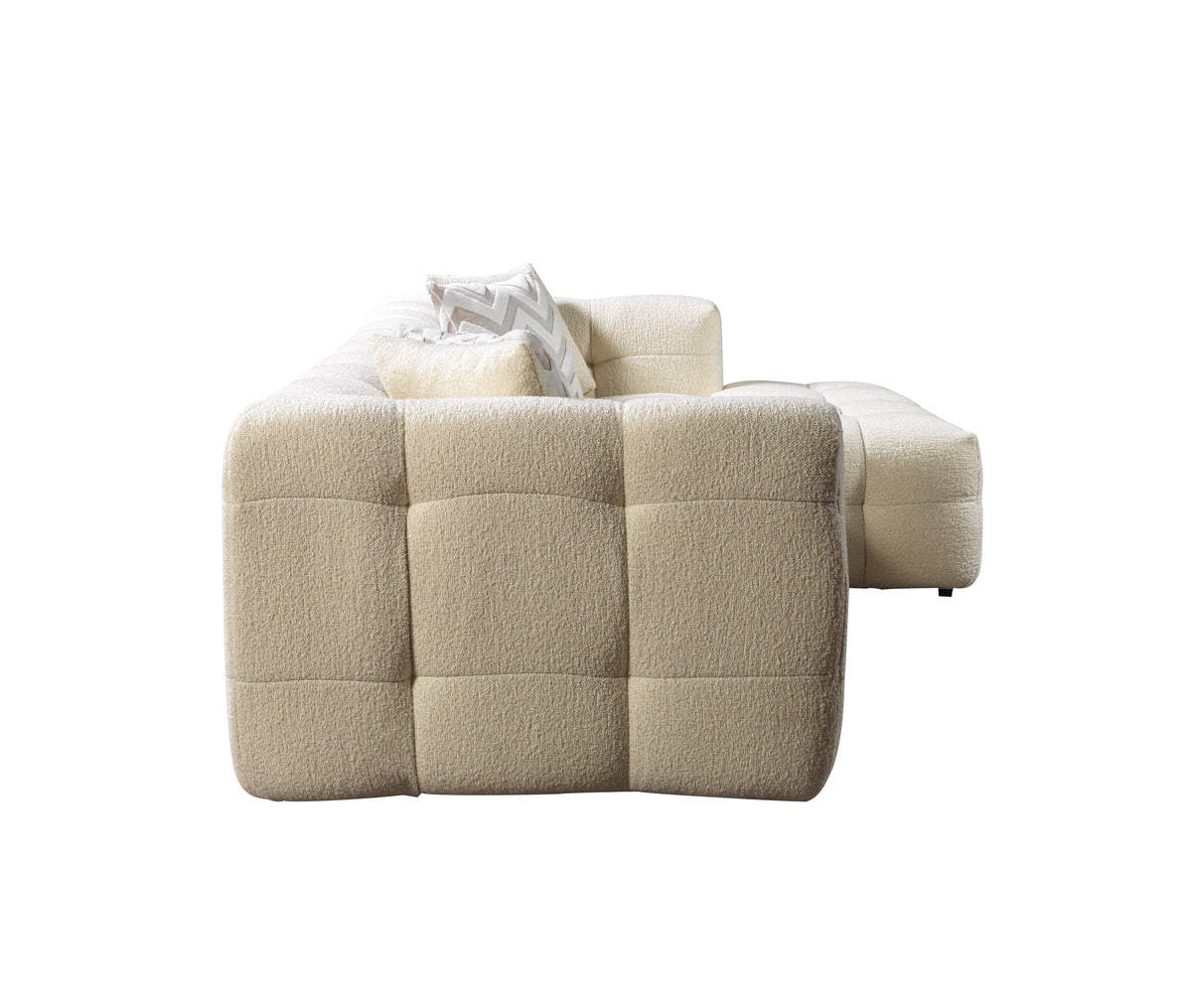 room setting with Lili Ivory Boucle RAF sectional sofa