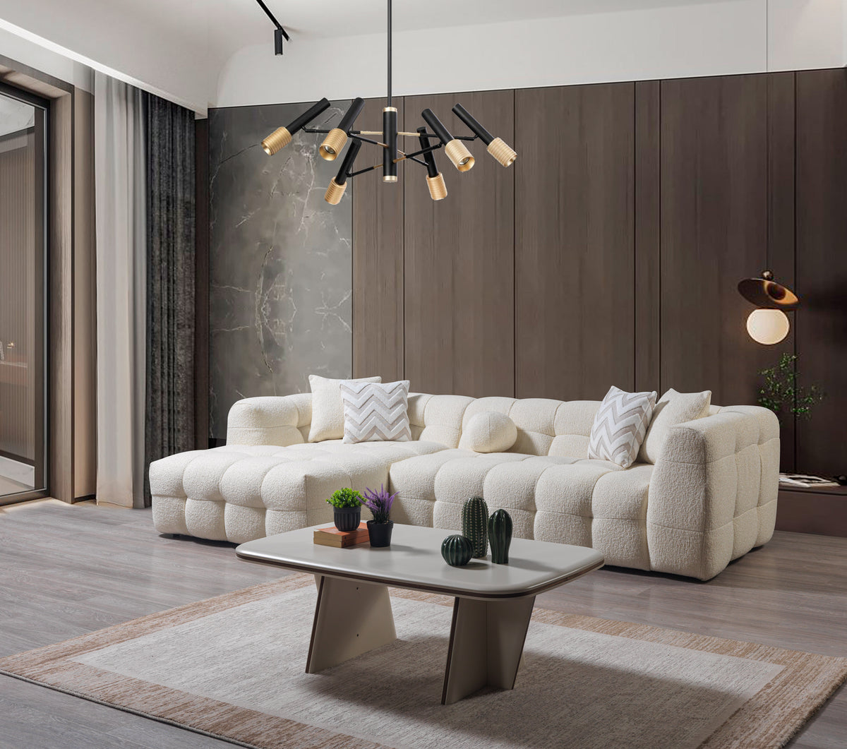 Ivy Ivory Boucle LAF 110" Sectional view 4