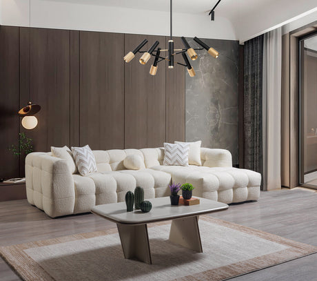 main view of Lili Ivory Boucle RAF Sectional sofa