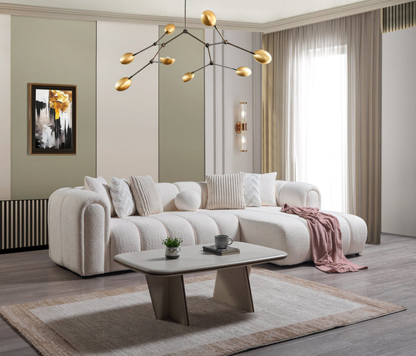 Elly Ivory Boucle RAF Sectional sofa main view