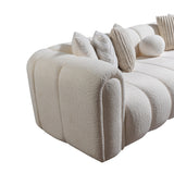 Side perspective of Elly Ivory Boucle Sectional