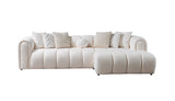 Living room with Elly Ivory Boucle RAF Sectional sofa