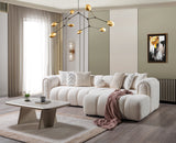 Room setting with Elly Ivory Boucle RAF Sectional sofa
