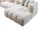 Close fabric detail of sectional sofa