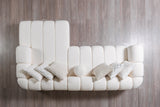Side view showing chaise on Elly Ivory Boucle Sectional