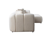 Room angle showing entire Elly Ivory Boucle Sectional
