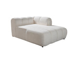 Side view of Elly Ivory Boucle RAF sectional sofa
