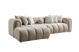Elly Sand Boucle sectional sofa side profile