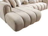 Elly Sand Boucle sectional sofa in styled room