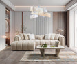 Elly Sand Boucle 115" sectional sofa main view