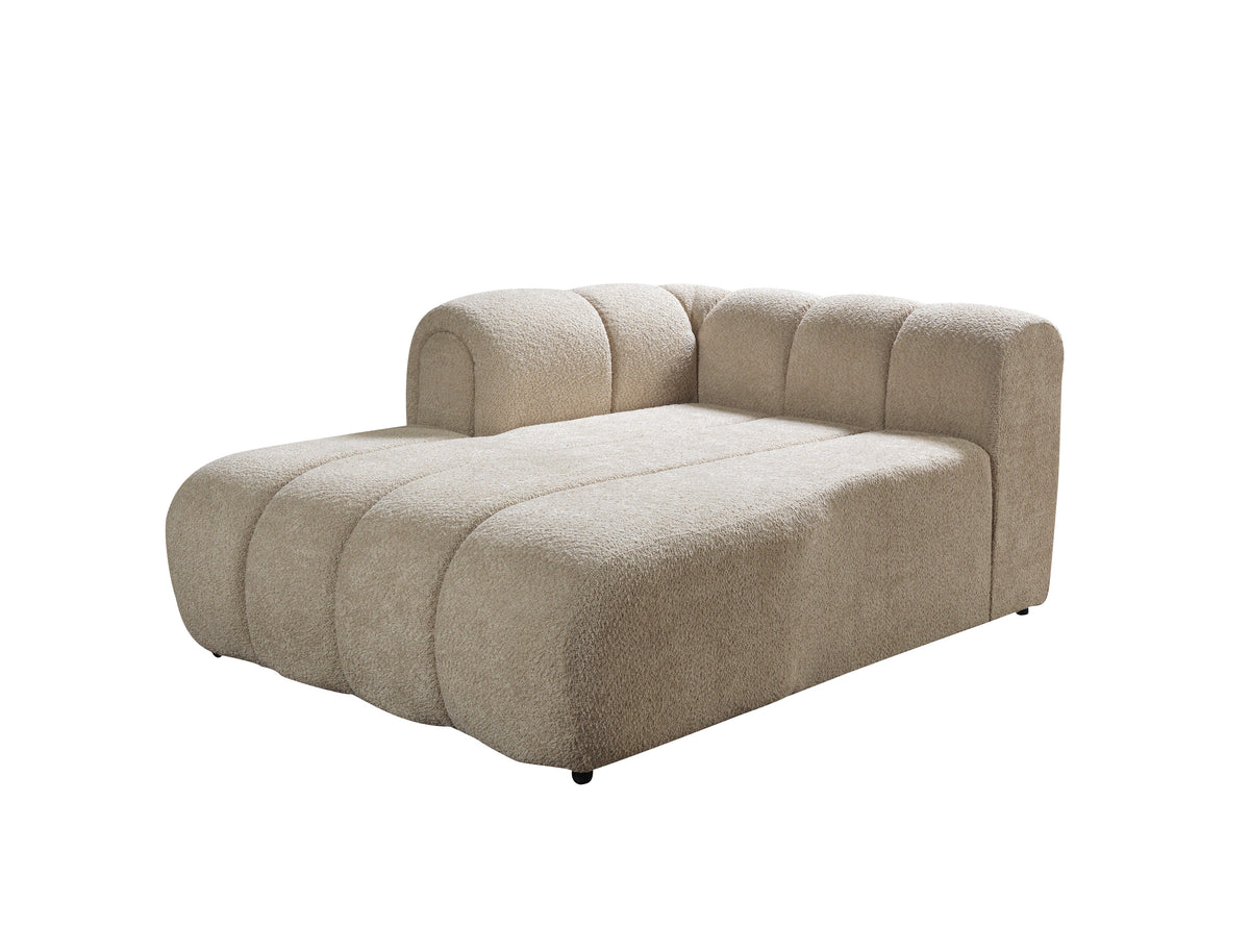 Elly Sand Boucle sectional sofa main angled view