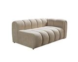 Elly Sand Boucle sectional sofa side shot