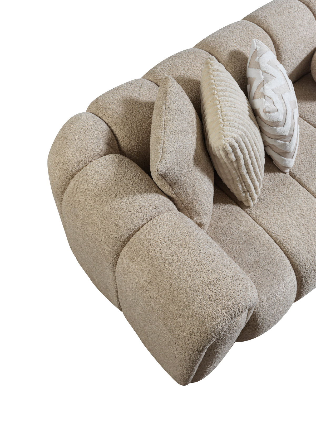 Detail close-up of stitching and cushions