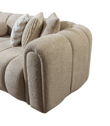 Elly Sand Boucle sectional sofa upholstery detail