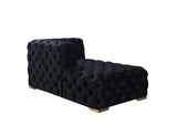velvet fabric and cushion detail of Seva Black Velvet Double Chaise Sectional sofa