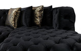 close-up of sectional sofa cushions and velvet fabric