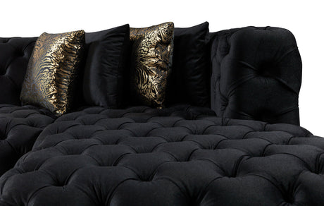 close-up of sectional sofa cushions and velvet fabric