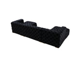 fabric texture detail of Seva Black Velvet Double Chaise Sectional sofa