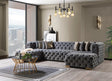 Main view of Seva Gray Velvet Double Chaise Sectional sofa