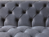 Side perspective of Seva Gray Velvet sectional
