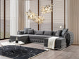 Oprah Gray Velvet Double Chaise Sectional sofa main view