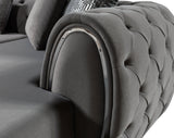 Front corner view of sectional sofa
