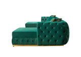 room view of Oprah Green Velvet Double Chaise Sectional sectional sofa