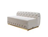 main frontal shot of Oprah Ivory Velvet Double Chaise