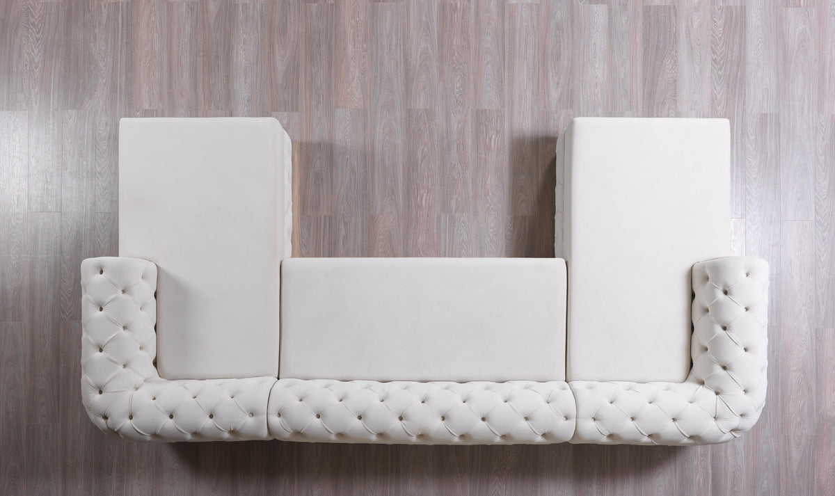 close-up of sectional sofa velvet texture