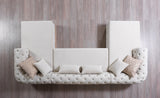 side view showcasing double chaise sectional sofa