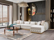 main view of Oprah Ivory Velvet Double Chaise Sectional sofa
