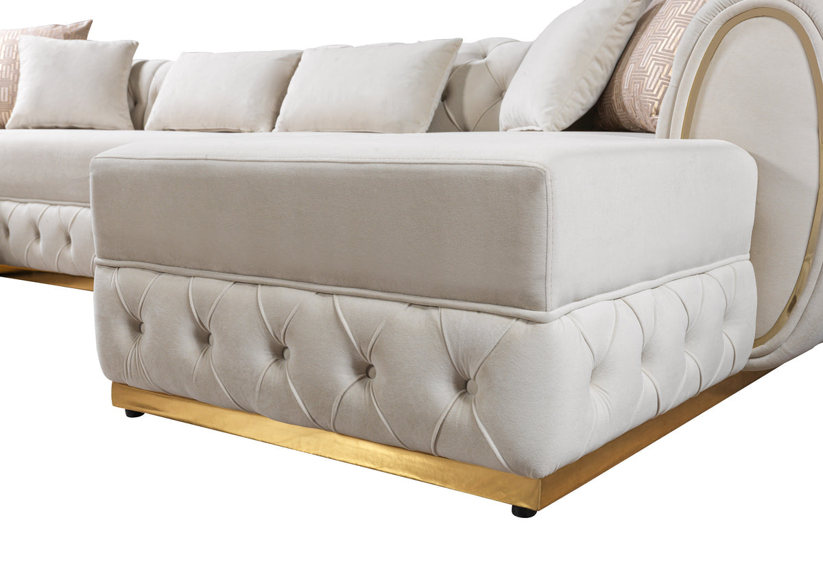 side perspective showing sofa depth