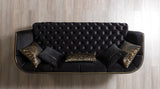 Jenny black velvet sofa and loveseat set front view