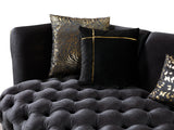 Jenny sofa and loveseat set in black velvet, main view