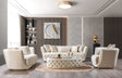 main view of Jenny Ivory Velvet Sofa and Loveseat set