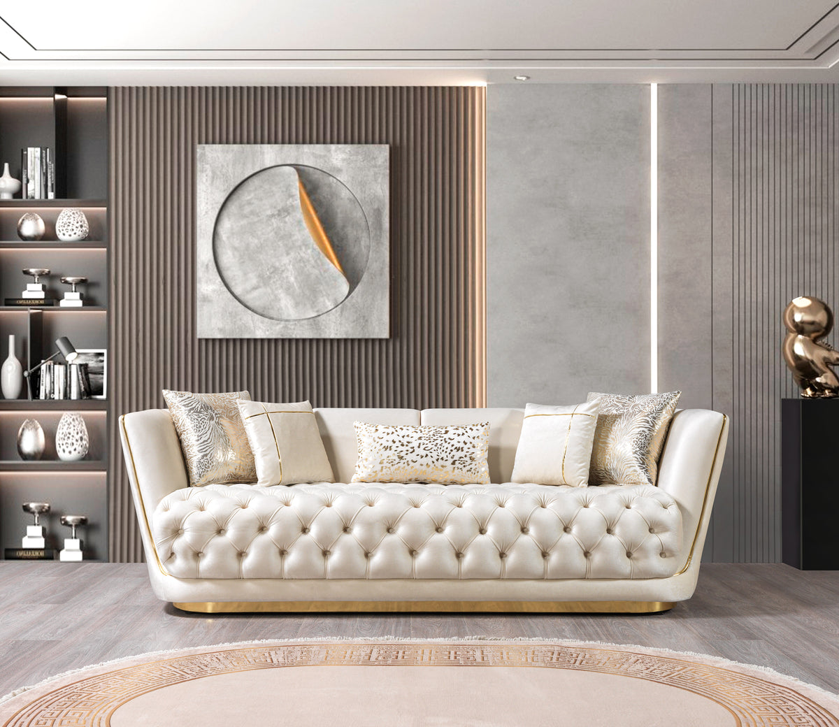 main view of Jenny Ivory Velvet Loveseat