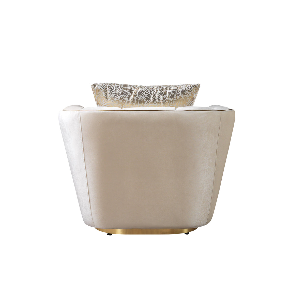 side angled view of sofa and loveseat