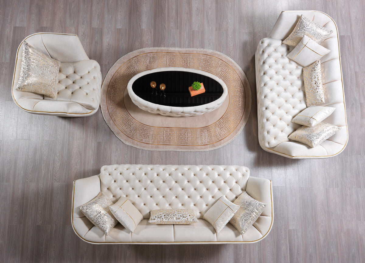 Jenny Ivory Coffee Table styled with decor accents