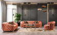 Scarlett Orange Velvet Sofa 95" main front view