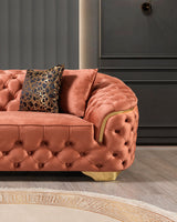 Scarlett Velvet Loveseat close side angle