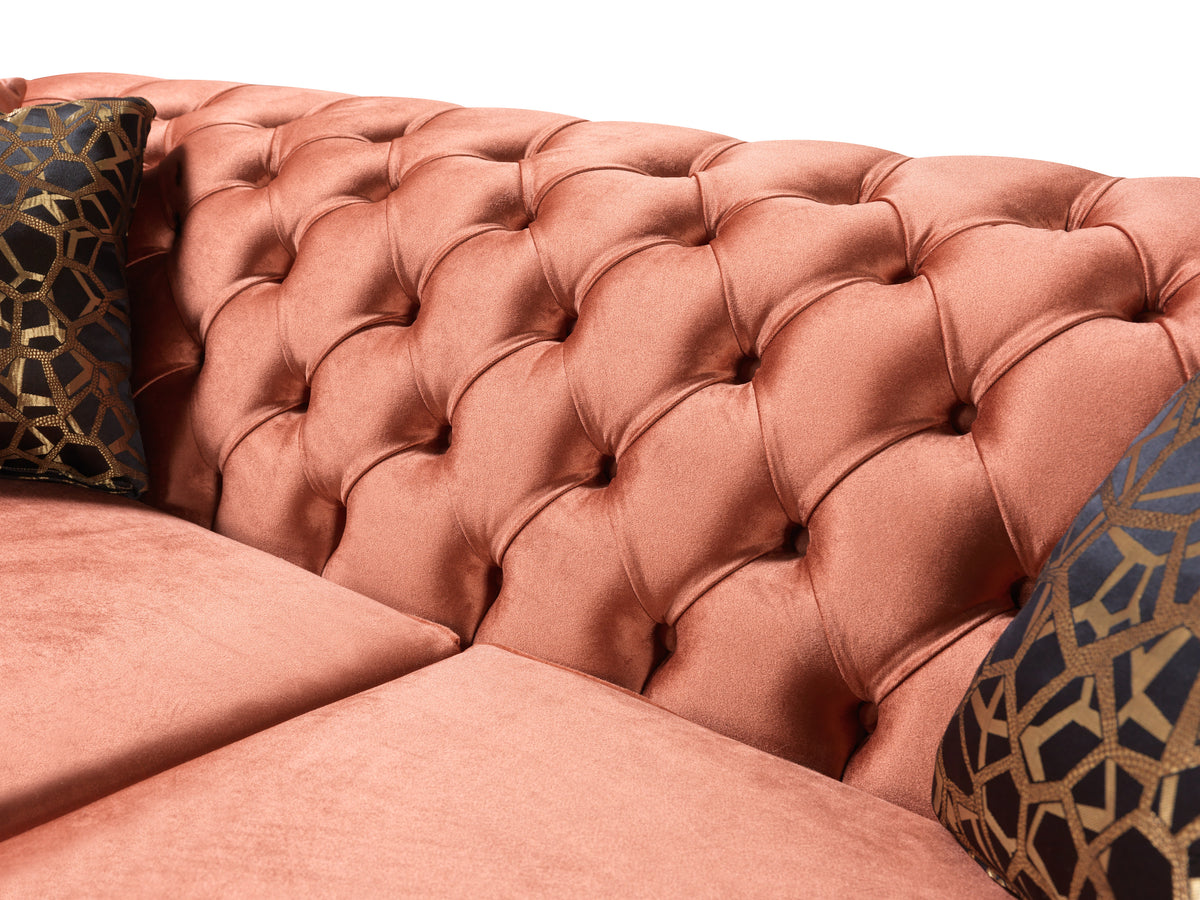 Side view showing sofa cushions and frame