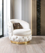 Scarlett Ivory Velvet Chair front view