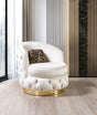 Scarlett Ivory Velvet Chair front view