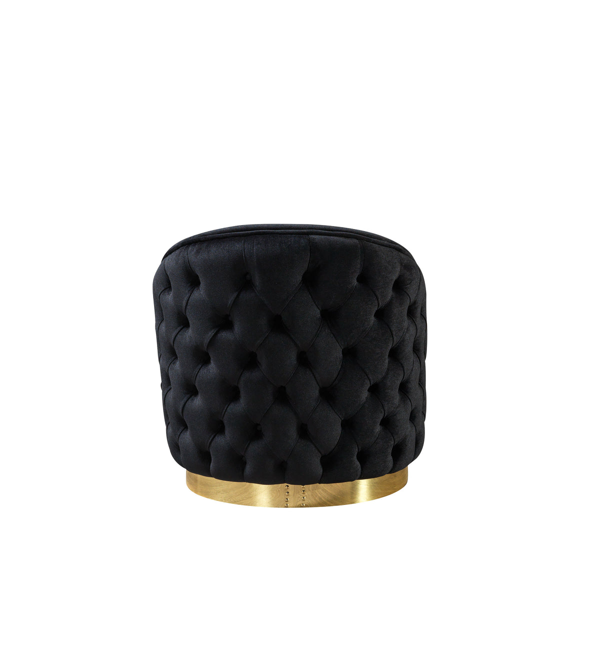 Back view of Scarlett Chair displaying sleek design and black velvet fabric