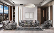main view of Scarlett Gray Velvet Sofa and Loveseat set
