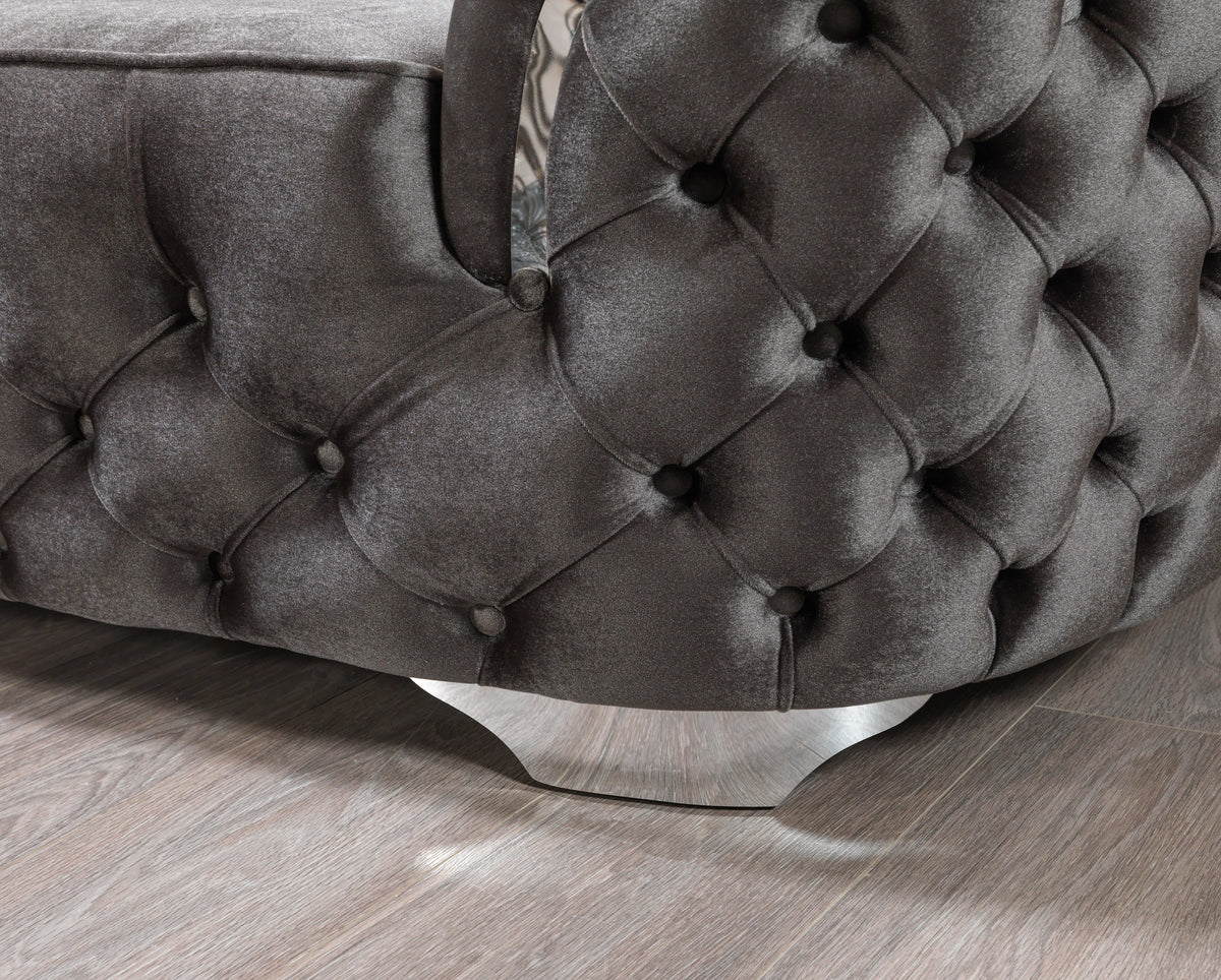 Lupino Gray Velvet Loveseat 79" view 7
