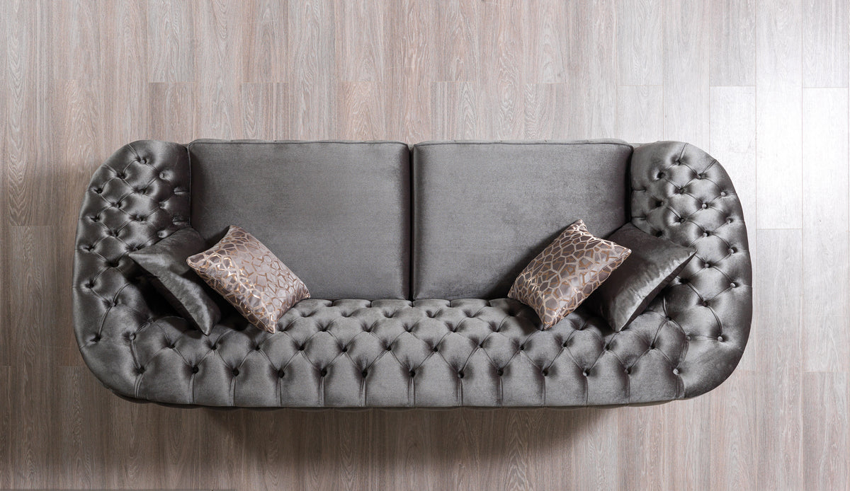 side perspective of loveseat